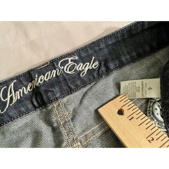 American Eagle Jeans Womens Real Flare Medium Wash Size 4 Short Live Your Life - Picture 6 of 7